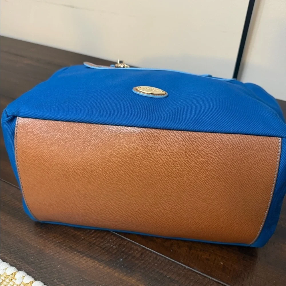 Coach Vibrant Blue and Tan Handbag